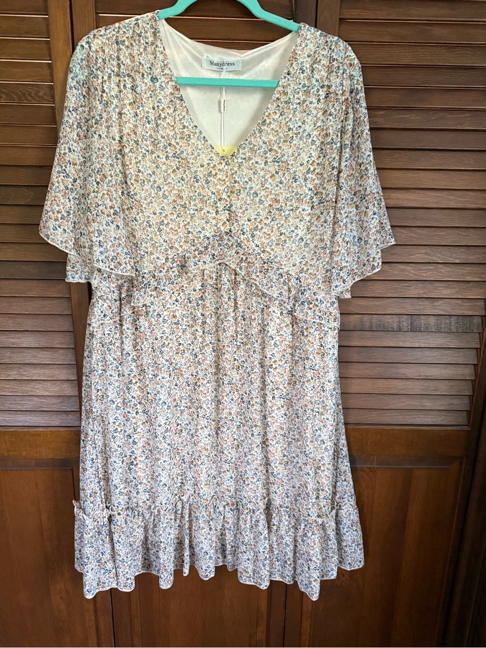 Manydress Cream Floral Midi Dress